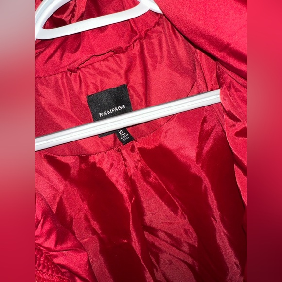 Red rampage faux fur collar jacket - Picture 3 of 4